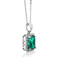 thumbnail image 2 of Gem Stone King 925 Sterling Silver Pendant with 18 inch Chain Octagon Green Nano Emerald Moissanite (2.28 Cttw), 2 of 4