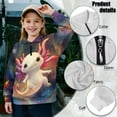 thumbnail image 6 of Uorisanigo Galaxy Axolotl Kids Girls Sweatshirt Oversized Quarter Zip Pullover Sweatshirts with Long Sleeve Fall Fashion Outfits Clothes Athletic Outerwear Top for Sports and Daily Wear, 6 of 7