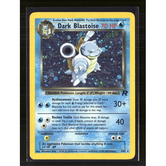 Pokemon 2000 Team Rocket Dark Blastoise Holo Rare #3/82 English