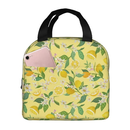 Insulated Lunch Bag for Women Men - Lemon (2) Leakproof Cooler Lunch Box for Women Men  Lunch Tote Bags for Work School Picnic Travel