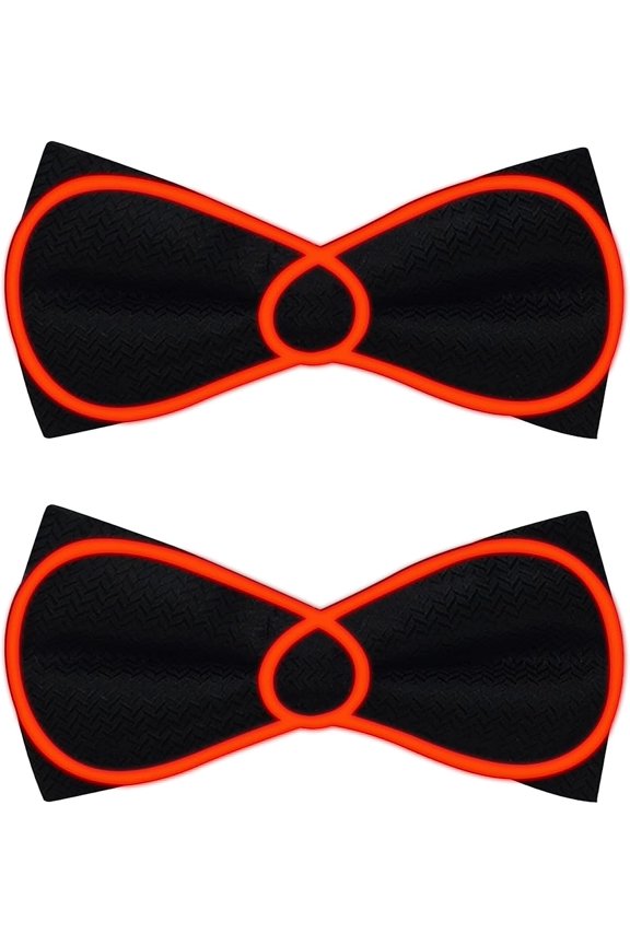 2 Pcs LED Bow Tie Light Up Bow Tie LED Bow Tie Adjustable Light Up Bow Tie, Novelty Bow Tie Party Glowing LED Tie