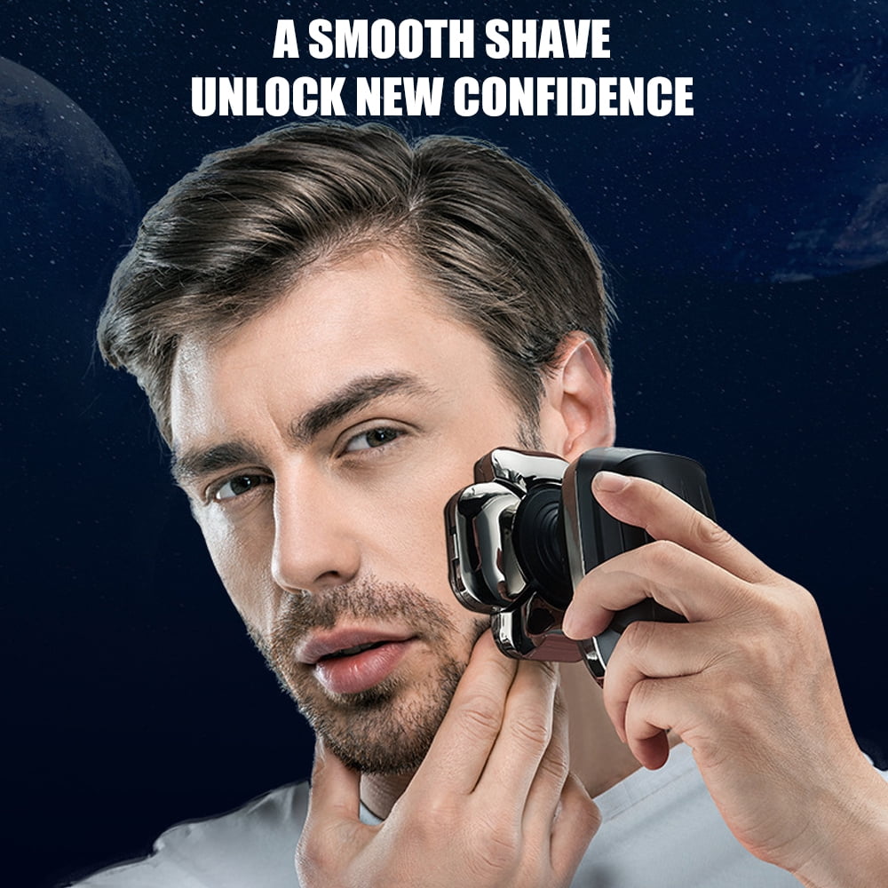9D 6in1 Rotary Shaver Cordless Hair Trimmer Bald Head Razor Electric Men Wet Dry