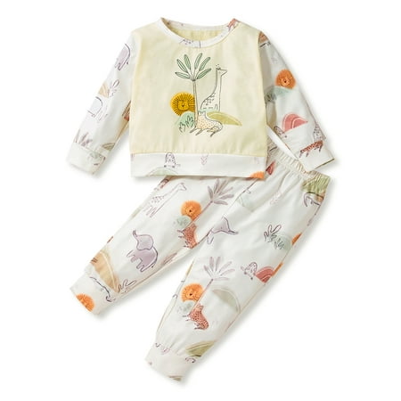

Dooleck Baby Clothes Animal Outfit Unisex Shirt Halen Pant Set Infant Sleepwear