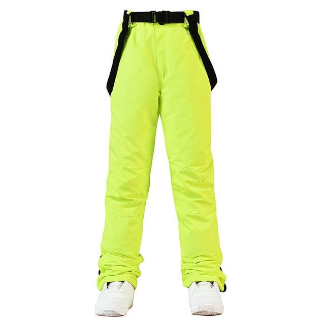 Pantalones de esquí para hombre y mujer, pantalones de esquí con correa, de invierno, resistentes al viento, repelentes al agua, cálidos y gruesos, pantalones de snowboard dobles
