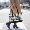 thumbnail image 4 of FORMRS Canvas Laptop Tote Bag for Women with 15.6" Computer Compartments Shoulder Handbag, Beige Plaid Lemon, 4 of 7