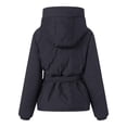 thumbnail image 6 of Winter Parka for Women 2026 Fashion Casual Long Sleeve Thicken Full Zipper Belted Hooded Outerwear with Pockets, 6 of 6