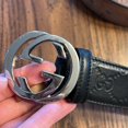 thumbnail image 4 of Gu-cci men’s black leather Signature belt, 4 of 5