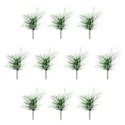 Christmas Decoration Artificial Pine Branches Flower 2021 Hot Holiday Use 100PCS Pvc And Iron Wire Green Simulation Snow