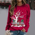 thumbnail image 2 of Wxolcjlv Womens Christmas Print Sweatshirt Crew Neck Cut Winter Streetwear Sweatshirts, 2 of 6