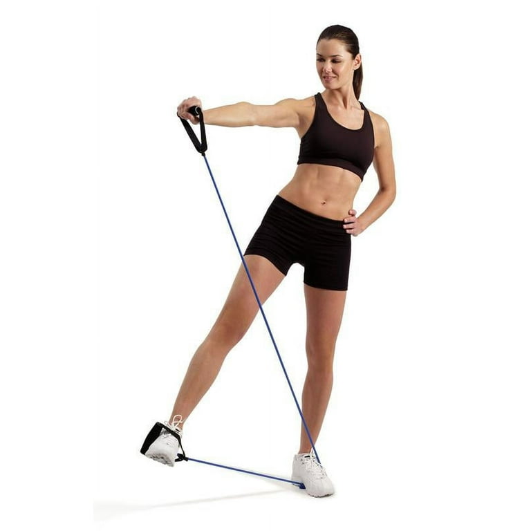 Valeo 4 Foot Heavy Resistance Tube With Cushion Foam Handles And Fitness Guide Included To Improve Balance Coordination Flexibility And Strength