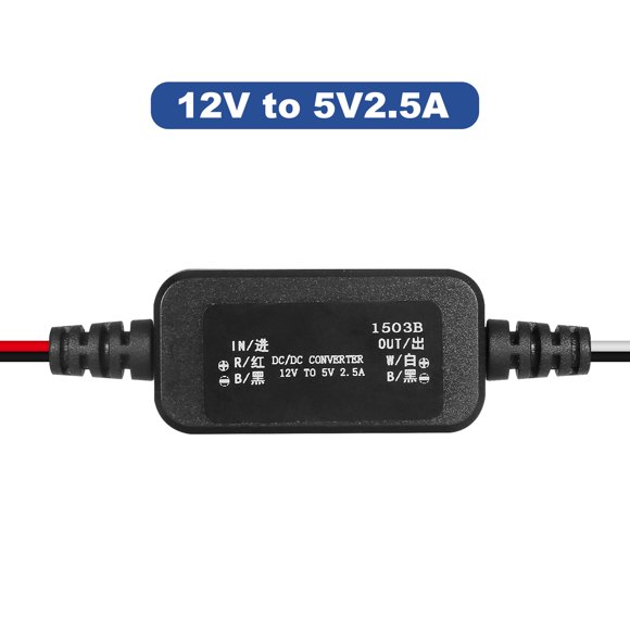 Módulo reductor de CC-CC de 12 V a 5 V, 2,5 A, fuente de alimentación con convertidor Buck a prueba de agua para automóviles y vehículos