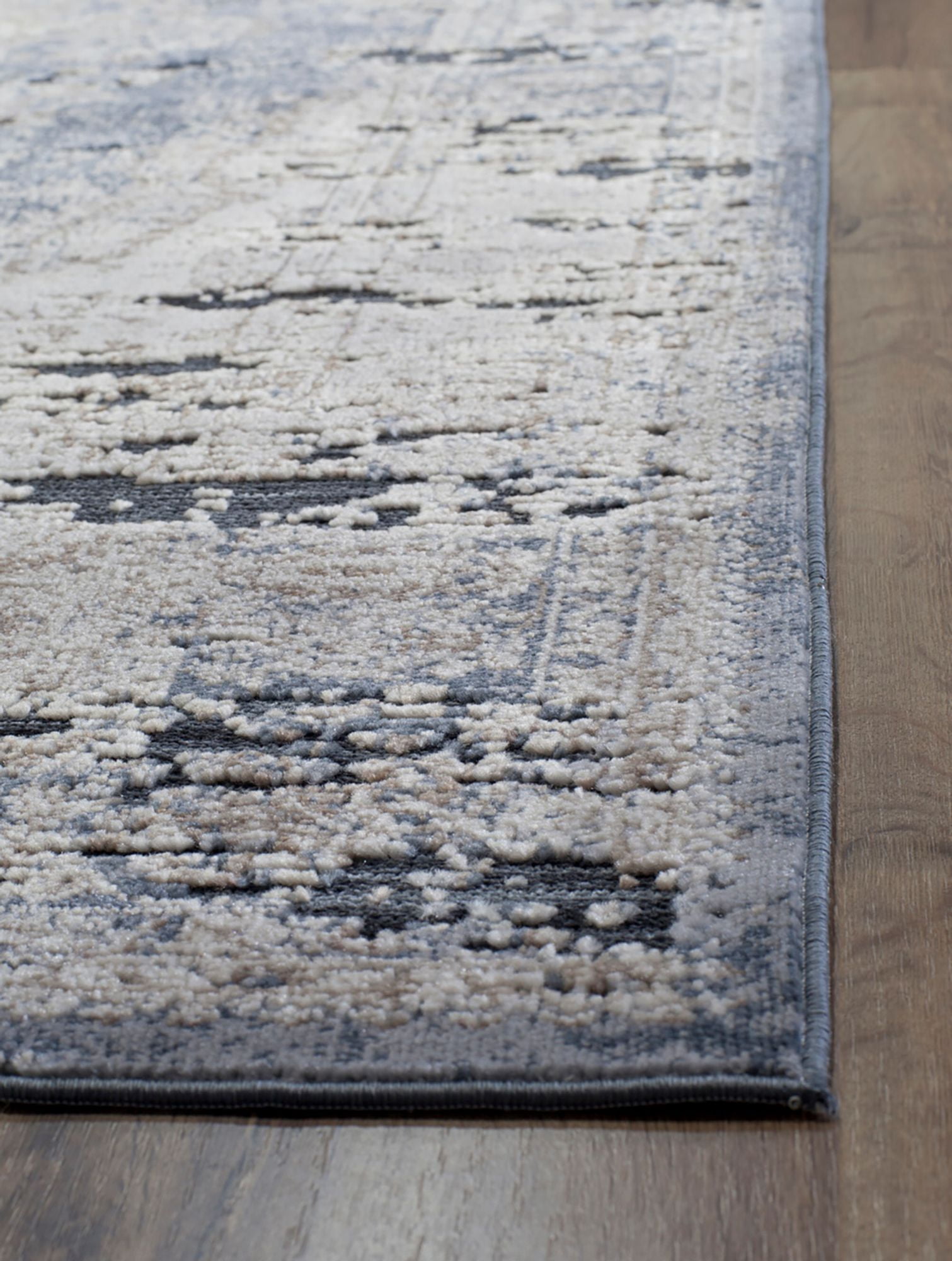 Rugs America Cambridge Collection Blue Tan CB400A Transitional Abstract Area Rug 2' x 4'
