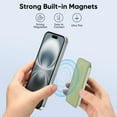 thumbnail image 3 of FINPAC MagSafe Wallet, Magnetic Card Wallet Holder for iPhone 16/15/14/13/12 Series, Fit 6 Cards, Safe RFID Blocking, Slim Leather Wallet Credit Card Holder for Women Men, Bamboo Green, 3 of 8