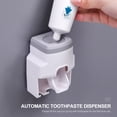 thumbnail image 2 of Automatic Toothpaste Dispenser with 2 Toothbrush Holder Slots Set Hands Free Wall Mounted Toothpaste, 2 of 8