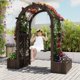 thumbnail image 2 of Yeshouse Pérgola de madera para jardín con jardineras, columpio y pérgola. Enrejado de arco exterior para plantas trepadoras, enredaderas y uvas. Ideal para bodas y fiestas en el patio, 2 of 6