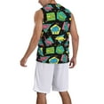 thumbnail image 2 of Naloa Geometric Dinosaur Basketball Jersey Reversible Men's Mesh Athletic Sports Shirts Training Practice S-4XLSmall, 2 of 6