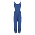 thumbnail image 5 of Wdfiry Womens Summer Bib Overalls Bib Pants Casual Loose Baggy Solid Color Jumpsuit Romper with Pockets, 5 of 6