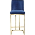 thumbnail image 3 of Home Square 3 Piece 26"H Upholstered Velvet Counter Stool Set with Metal Gold Legs for Bar, Kitchen, Dining Room, Living Room and Bistro Pub, in Navy, 3 of 4