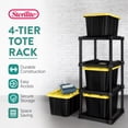 thumbnail image 3 of Sterilite 4 Tier Tote Rack Organizer with 4 Pack 27 Gallon Industrial Storage Totes, 3 of 13