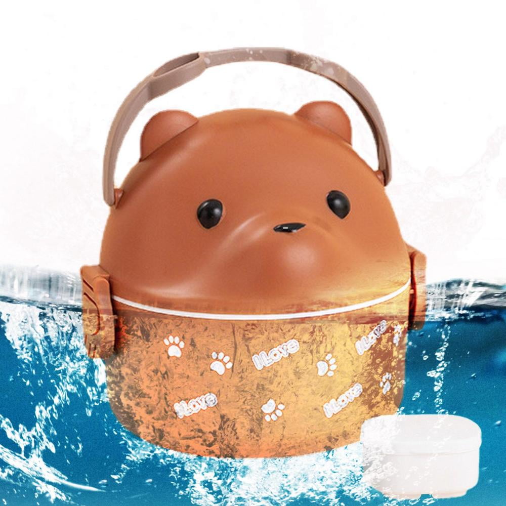 Tohuu Bear Lunch Box Lovely Bear Thermal Lunch Box Microwave Safety
