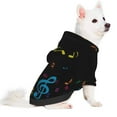 thumbnail image 2 of Goofa Color Musical Notes Pattern Small Dog Sweater Hoodies Pet Grey Hooded Soft Fleece Sweatshirts with Pocket Fall Winter Puppy Cat Sweaters Warm Clothes-X-Small, 2 of 8