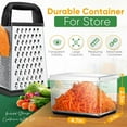 thumbnail image 3 of Behome Cheese Grater with Container, 4-Side Stainless Steel Cheese Shredder & Vegetable Chopper with Slip Resistant Handle, Box Grater for Fruit, Vegetables, Ginger, 3 of 8