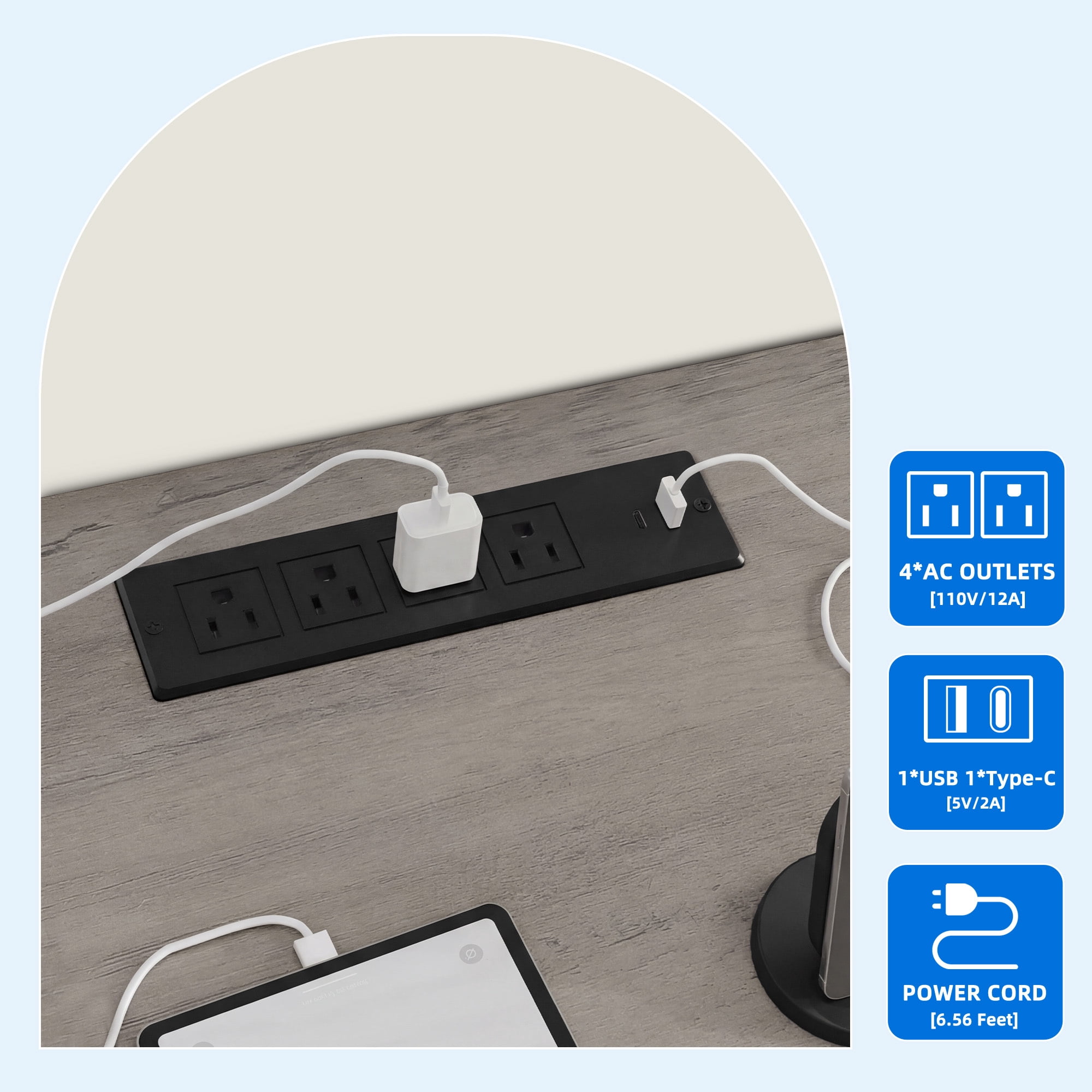 Dextrus 70.1" L Shaped Electric Standing Desk with Power Outlets, Adjustable Height Sit Stand Corner Executive Desk with Drawers & Shelves, Grey + Black