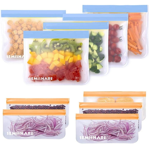 Reusable Snack Bags,10 Pack Reusable k Bags and Beeswax Wraps for Organization, Freezer Safe and Leakproof Reusable Sandwich Bag for Snack Fruit