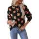 thumbnail image 2 of Suéter de Punto Jacquard de Moda con Estampado de Hojas Otoñales para Mujer. Cuello Redondo, Larga, Tejido Suave y Cómodo. Negro XL, 2 of 6