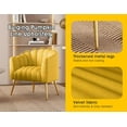 thumbnail image 6 of SEYNAR Oversized Glam Velvet Pumpkin Barrel Accent Chair,Modern Upholstered Cream Side Sofa Armchair for Living Room,Vanity (Yellow), 6 of 11