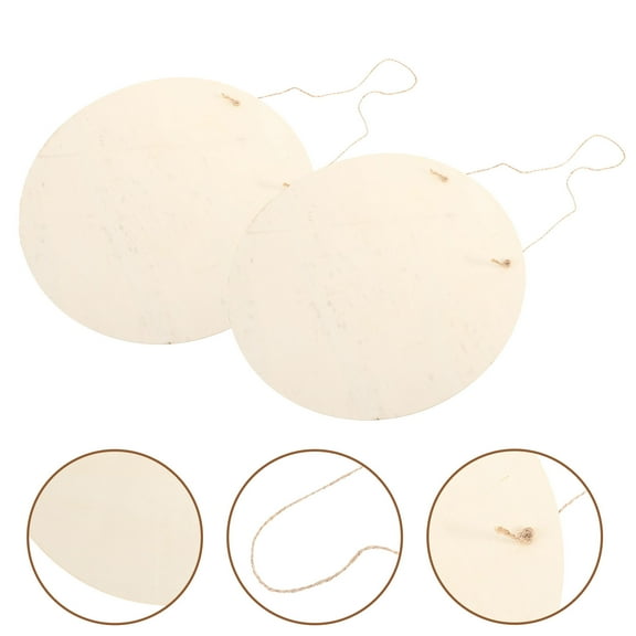Moluckfu Blank Circle Signs Wooden Signs Beige 2 Sets