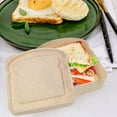 thumbnail image 6 of Bamboo Fiber Lunch Box,1 Pc Waterproof Sandwich Box Container,Toast Bread Container Sandwich Container,Reusable Food Container,Sandwich Storage Box with Lid (Beige), 6 of 8