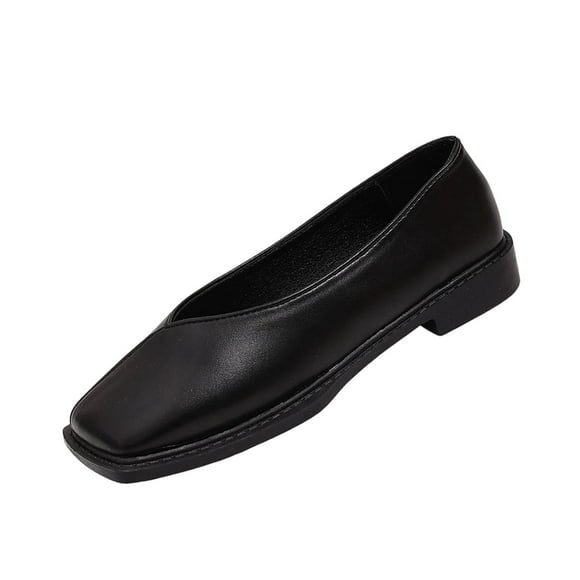 Black Womens Mary Jane Flats Buckle Strap Casual Shoes For Women Low Heel Comfortable Ladies Shoes Lightweight Everyday Wear Size 43