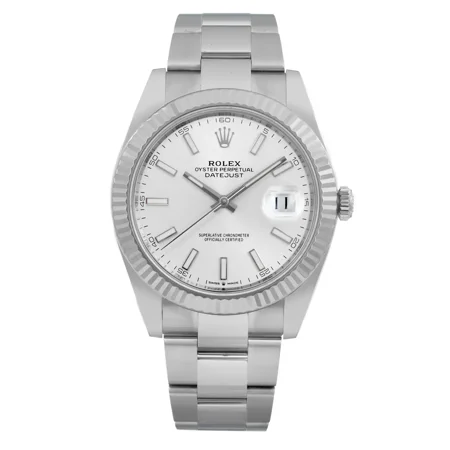 New Rolex Datejust 41 Gold Fluted Bezel Steel Black Index Dial Mens Watch 126334