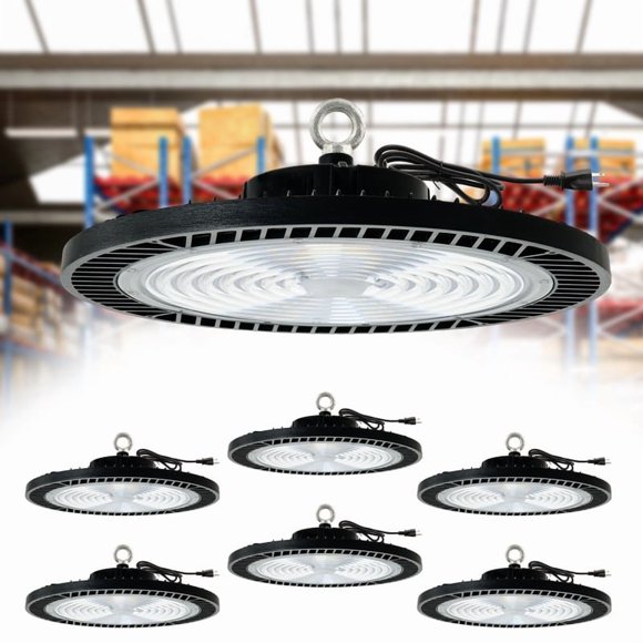 HKMGT 240W LED High Bay Light, 5000K Daylight, IP65 Waterproof for Warehouse Factory Supermarket(6-Pack)