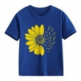thumbnail image 4 of XQYLOS Girls Flower Graphic T-Shirt Bold Sunflower Print Casual Shirt Top for Kids 2-13Y Lightweight Short Sleeve Tee School Playground Summer Activity Wear, 4 of 4