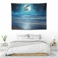 thumbnail image 3 of ONETECH  Ocean Tapestry for Wall Decor,Full Moon Blue Sea Beach Tapestries,Starry Night Sky Wall Hanging Blanket for Bedroom Living Room Dorm Party Decorations, 3 of 7