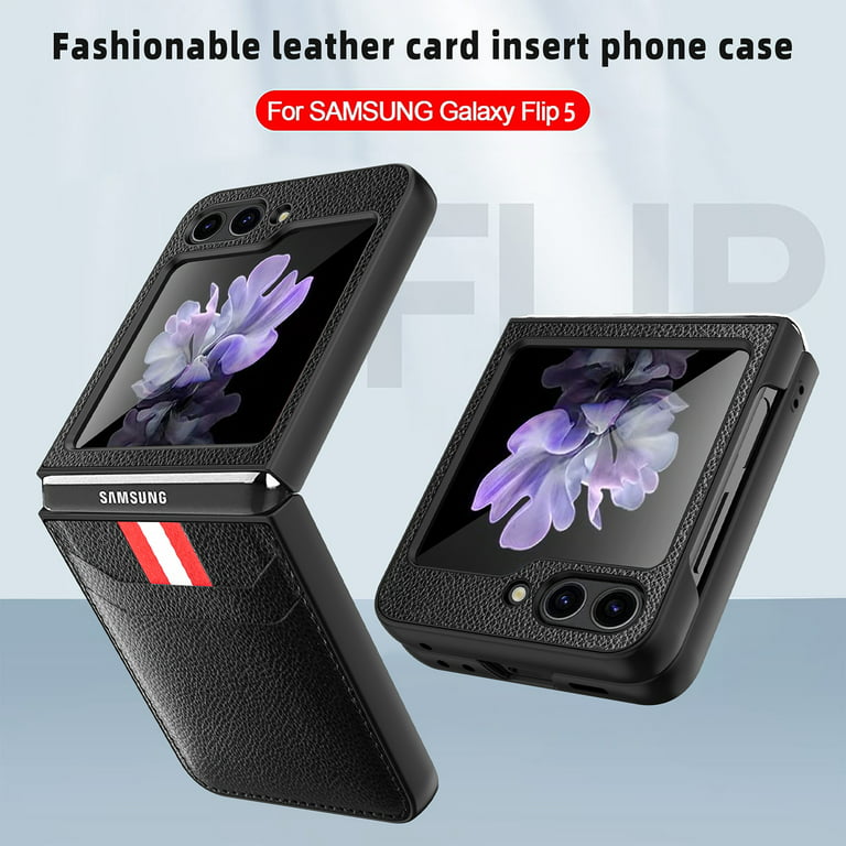 Flip Case Cover Compatible with Samsung Galaxy Z Flip 5 5G Leather