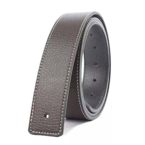 GKNET Mens Genuine Leather Belt Slide Strap Without Buckle-coffee