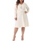 thumbnail image 2 of Vestidos de mujer de talla grande Agnes Orinda, de manga larga, elegantes, de punto, con cuello en V cruzado, vestido midi 4X beige, 2 of 6