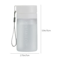 VQPeo Reusable Clear Water Bottle, Leak-Proof Plastic Drink Bottle with Flip Top & Carrying Strap for Sports, Gym, Travel
