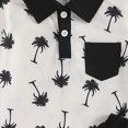 thumbnail image 5 of mgoYE Baby Boy Clothes 12-18 Months Toddler Baby Boy Clothes Tropical Vacation Summer Outfits Button Short Sleeves Hawaiian Beach Shirts & Shorts with Pockets(Black,0-6 Months), 5 of 7