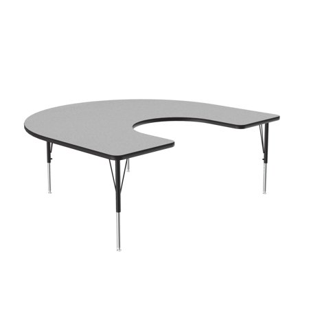 Correll Horseshoe Laminate Top Activity Tables In Grey Granite A6066TF-HOR-15