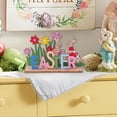 thumbnail image 6 of HongHeng Easter Wooden Table Sign Decoration Spring Freestanding Wood Tabletop Centerpiece Signs Retro Happy Easter Eggs Bunny for Home Table Tiered Tray Party Decor, 6 of 6