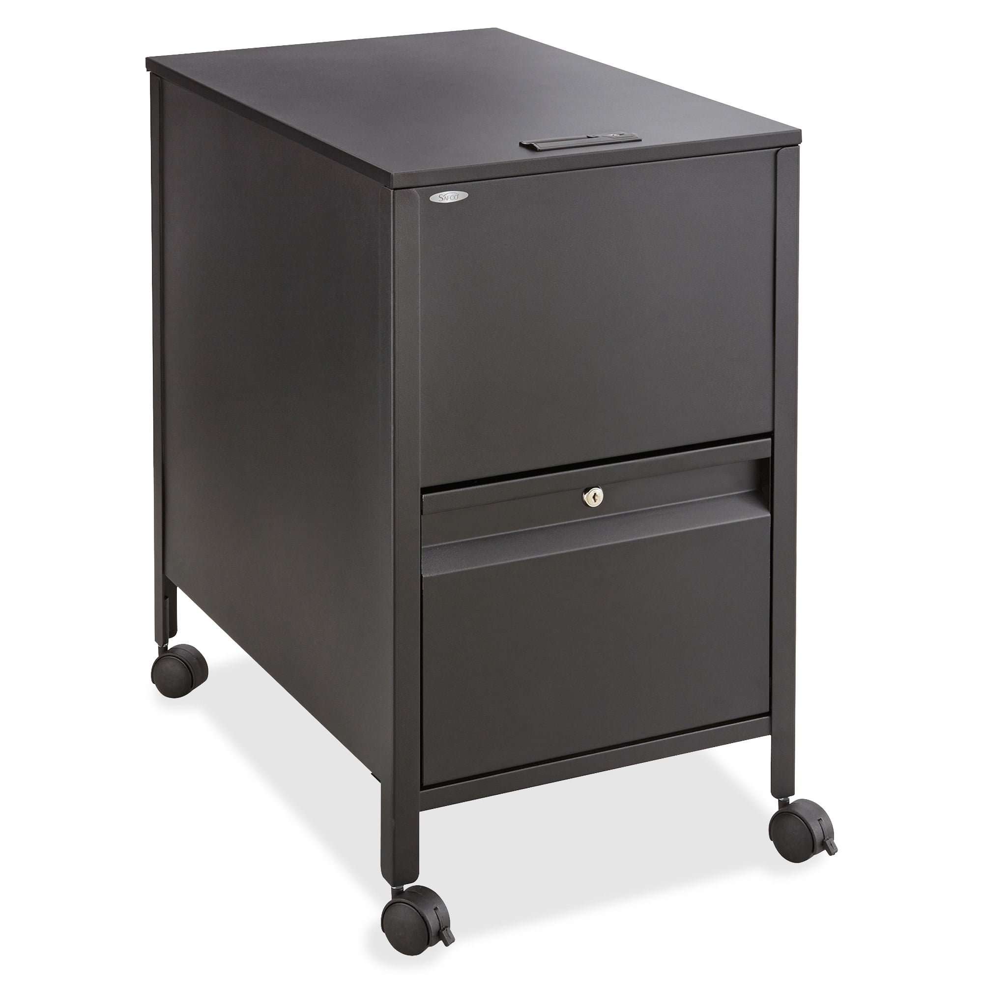 Safco 1 Drawers Filing Cart Lockable Black Walmart Com