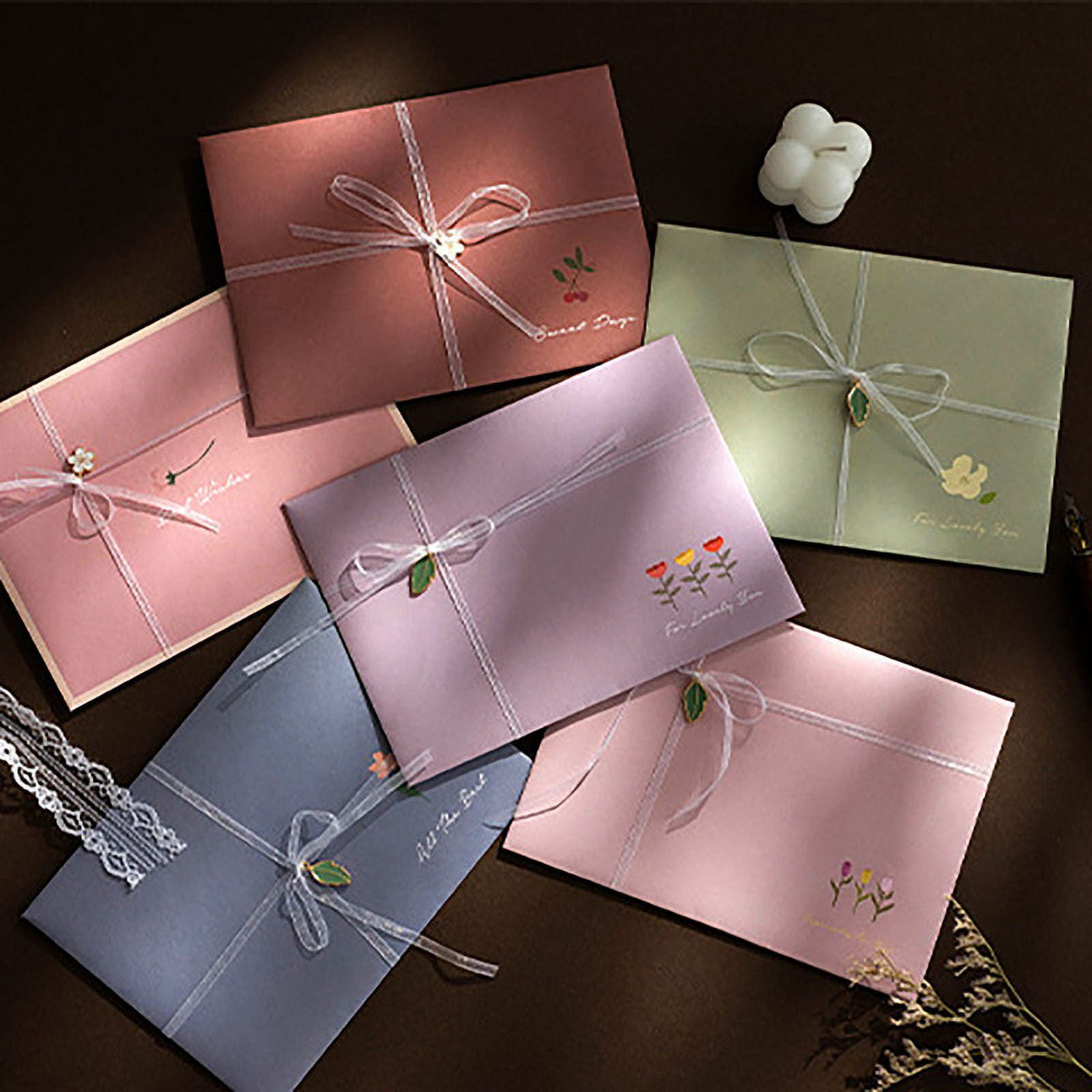 Lksixu Stationary Paper with Envelopes, 4 Sheets Letter Writing Paper with 2 Matching Envelopes and Stickers, 150GSM Heavy Weight Floral Style Stationary Writing Paper Cute Greeting Paper(7"x10")