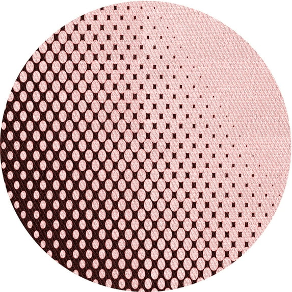 Ahgly Company Indoor Round Patterned Brown Red Area Rugs, 8' Round