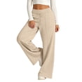 thumbnail image 4 of Baggy Sweatpants Women Double High Waisted Drawstring Comfy Wide Leg Sweatpants Fall Sweat Pants Summer Trousers Khaki S, 4 of 5