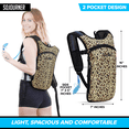 thumbnail image 4 of Sojourner Hydration Pack, Hydration Backpack Cheetah- with 2l Hydration Bladder, Festival Essential - Rave Hydration Pack Hydropack Hydro for hiking, halloween, running, biking, festival gear, 4 of 7