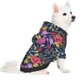 thumbnail image 2 of Goofa Floral Pattern Small Dog Sweater Hoodies Pet Grey Hooded Soft Fleece Sweatshirts with Pocket Fall Winter Puppy Cat Sweaters Warm Clothes-X-Small, 2 of 8